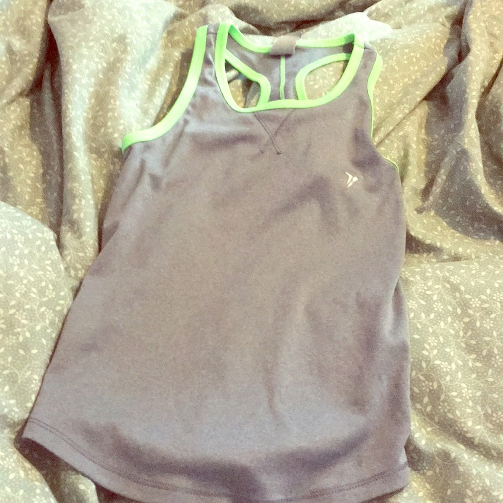 Neon green and gray tank top